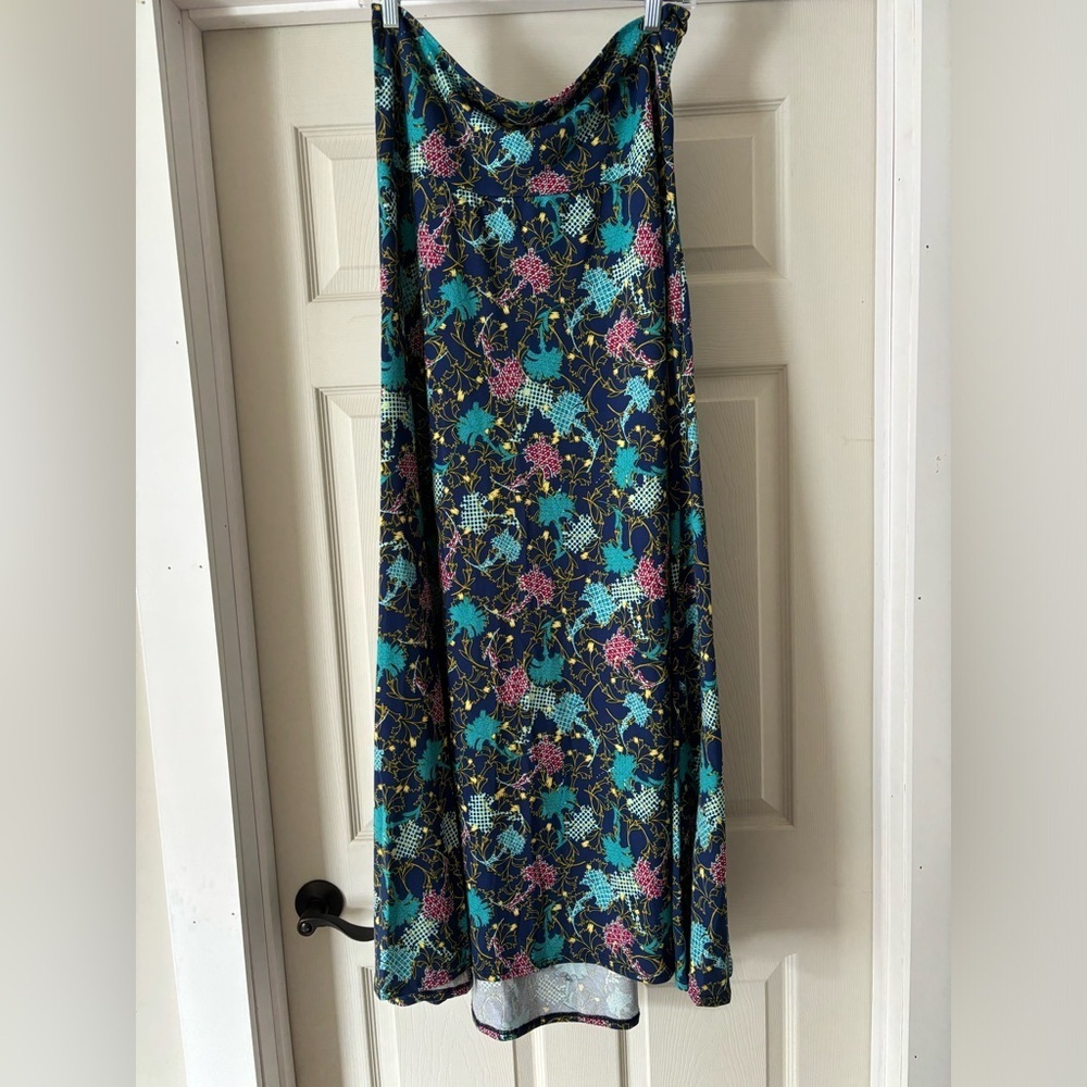 LuLaRoe Floral Maxi Skirt - Blue and Pink